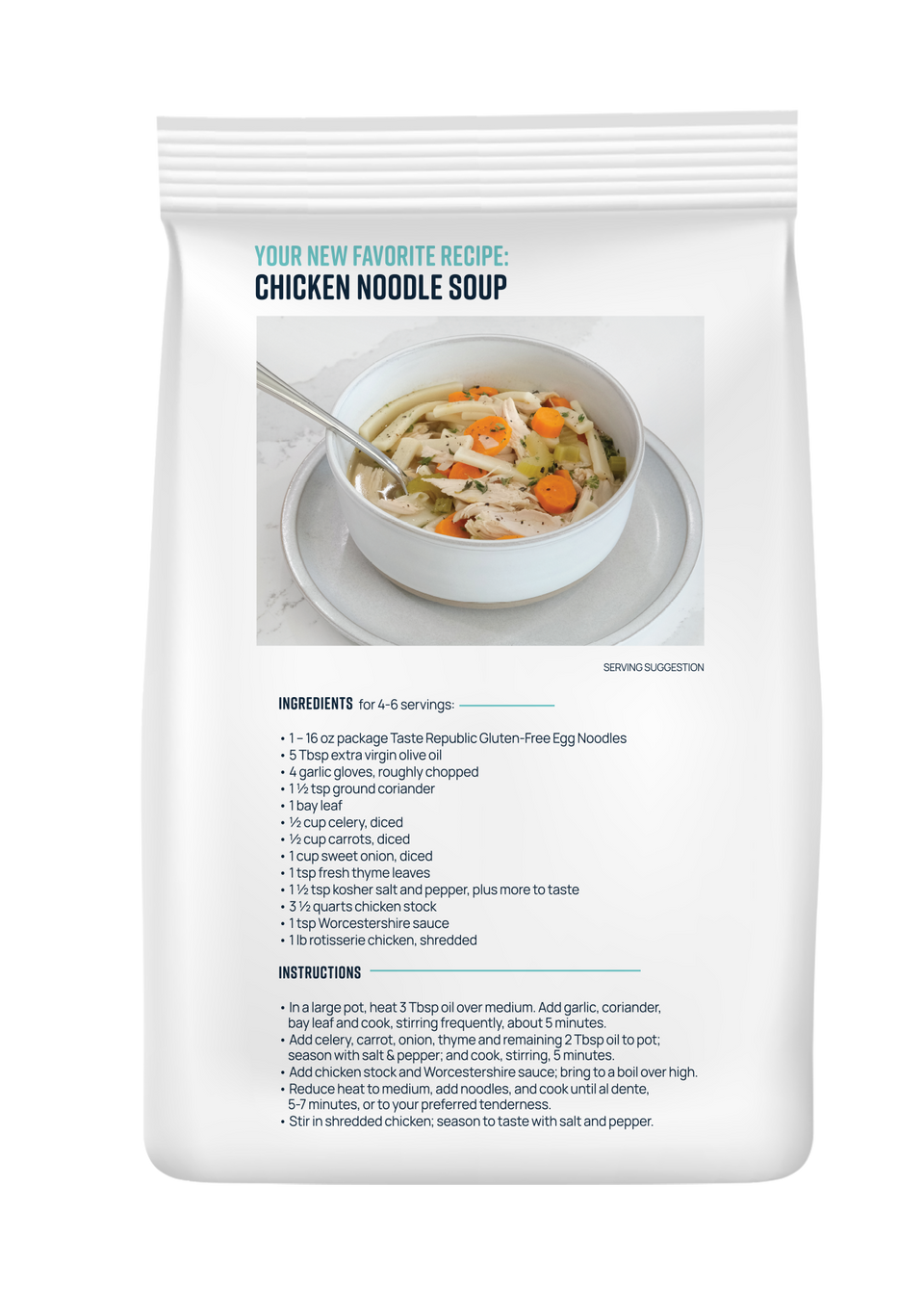 Family-Size Frozen Gluten-Free Egg Noodles (6-Pack x 16oz)