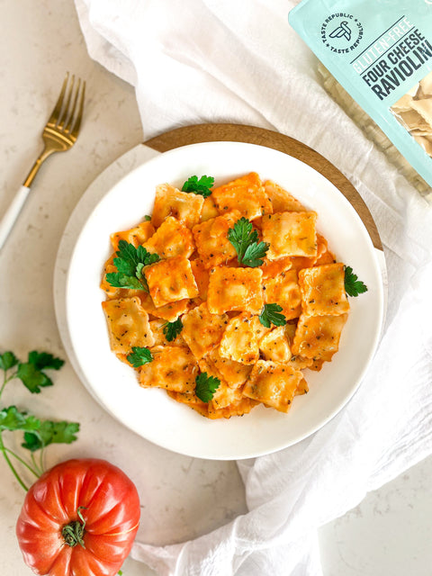 Homemade Vodka Sauce & Gluten-Free Cheese Raviolini