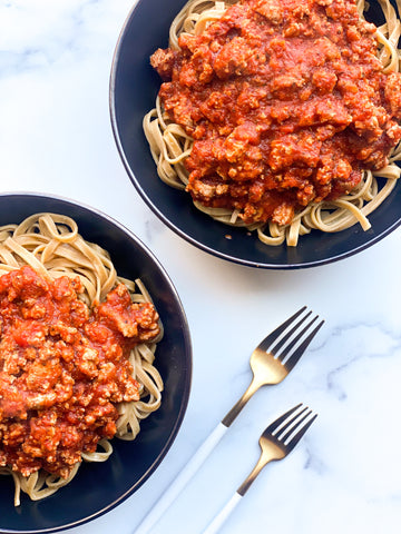 6 Ingredient Linguini & Meat Sauce