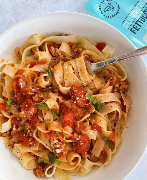 Italian Sausage Red Sauce & Fettuccine