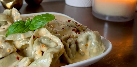 Spinach tortelloni mac and cheese
