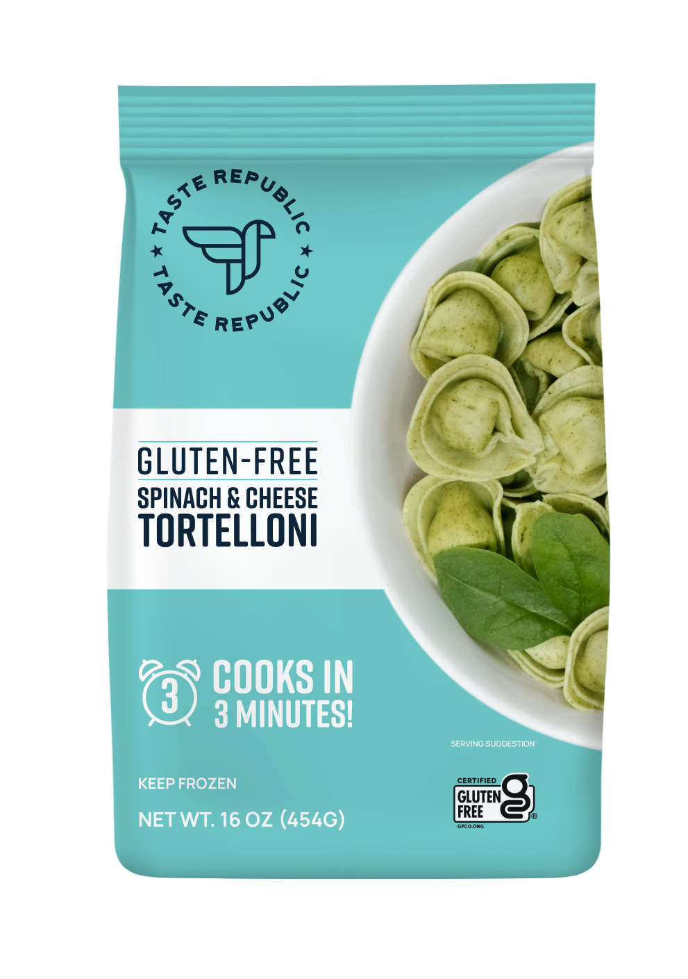 Family-Size Frozen Gluten-Free Spinach & Cheese Tortelloni, 16oz ...