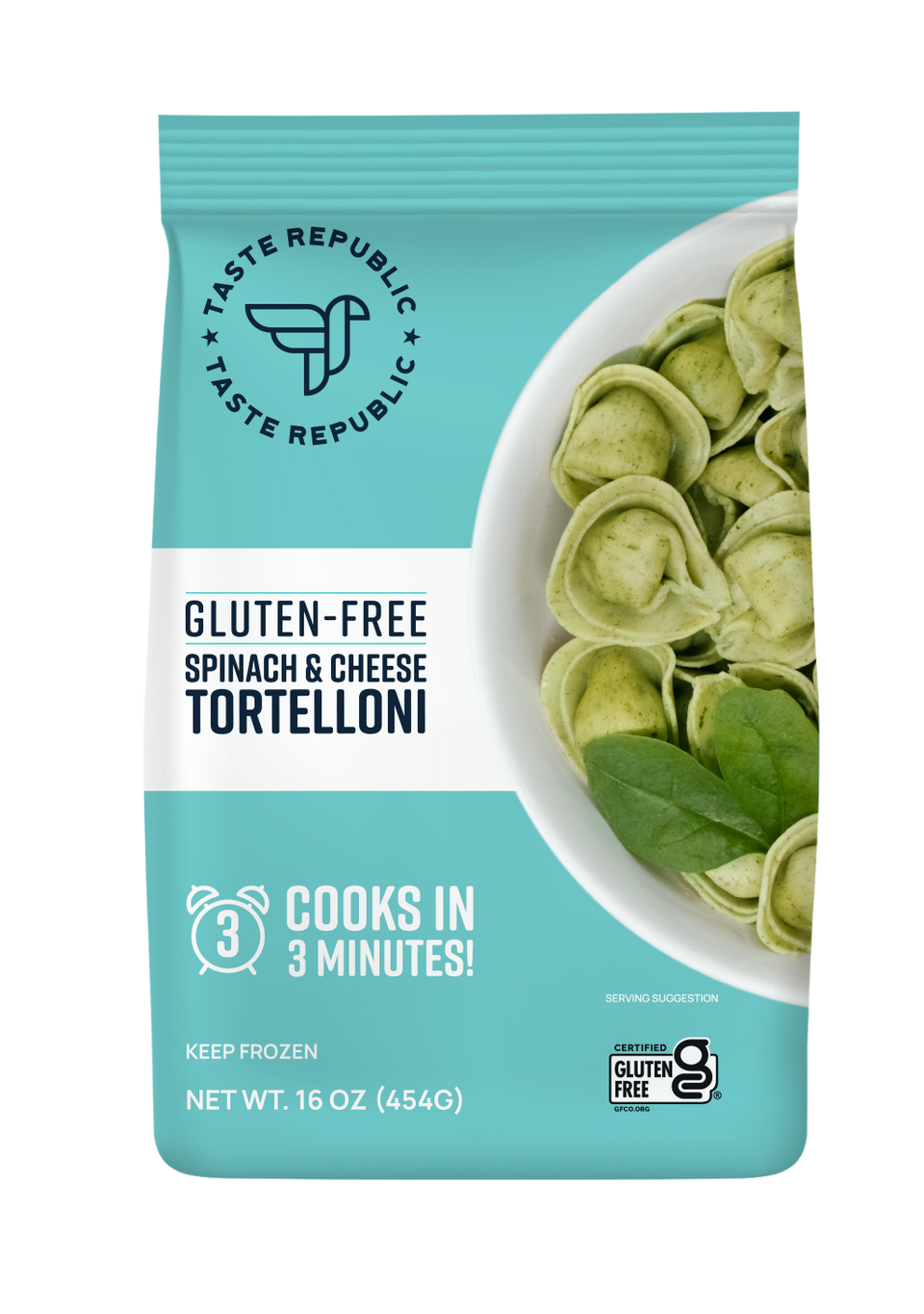 Family-Size Frozen Gluten-Free Spinach & Cheese Tortelloni, 16oz