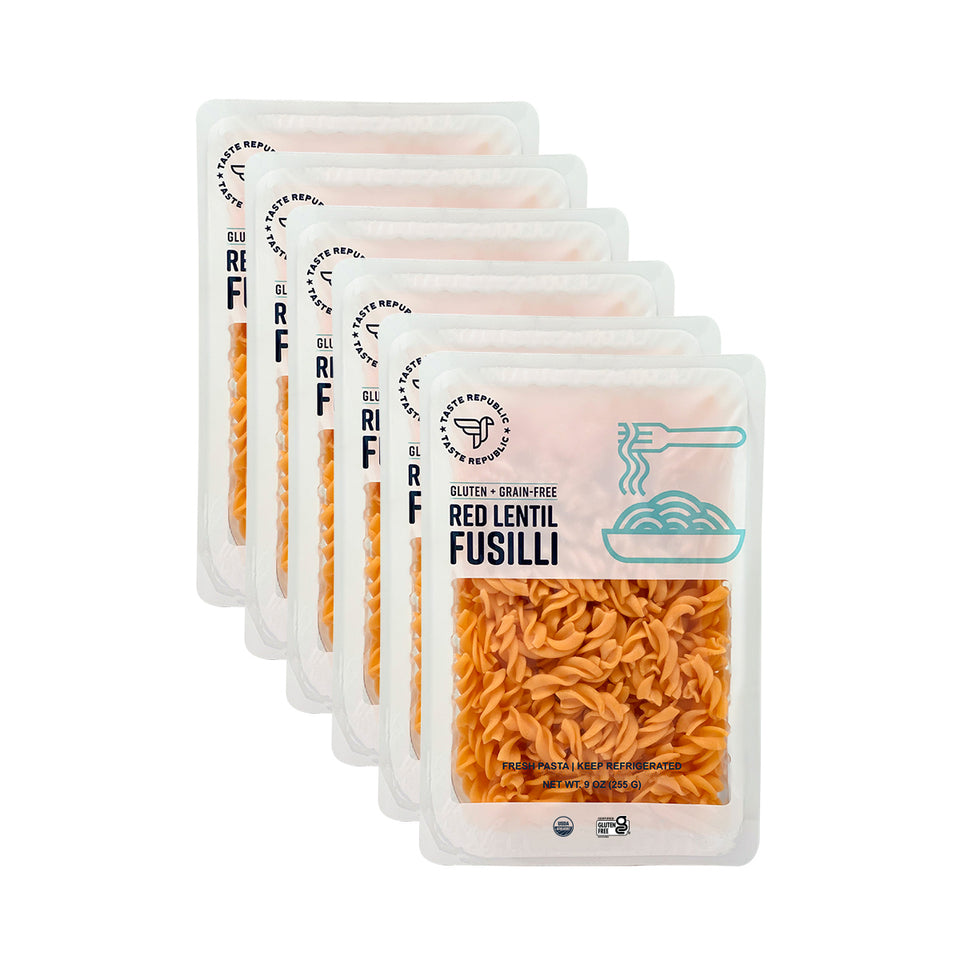 Fresh Gluten + Grain-Free Red Lentil Fusilli - Organic  (6-Pack)