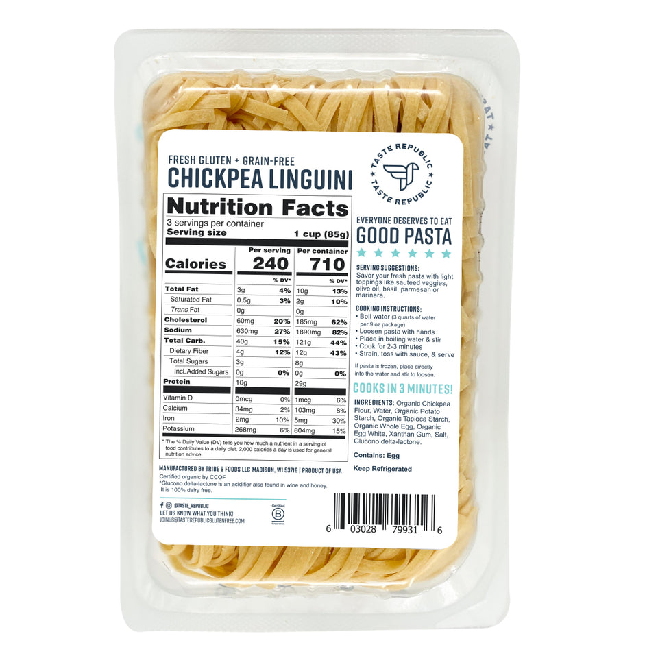 Fresh Gluten + Grain-Free Chickpea Linguini - Organic (6-Pack)